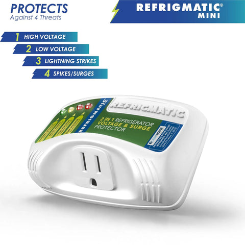 Fridge Voltage And Surge Protector For Fridges Up To 27 Cu Ft With 303 Joule Capacity Automatic Shutoff featuring outlet design