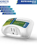 Voltage And Surge Protector For Fridges Up To 27 Cu Ft Two Pack With 303 Joule Capacity Auto Shuts Off At 140 VAC High And 90 VAC Low