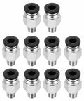 Push To Connect Pneumatic Tube Fittings PC4 M6 Straight Through for 3D Printer Tubing 2x4mm Black 10 Pack