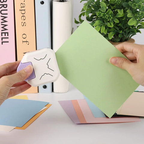 Sleek Two Piece Paper Corner Rounder Kit With Three In One Multi Size Cutter For R4 R7 R10mm Radius And Irregular Angles No Sweat Flip Design Trims Cardstock And Business Cards Fast For Perfect Craft Output Daily