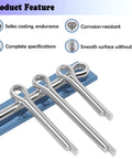 304 Stainless Steel Marine Propeller Cotter Pins Set For Suzuki Yamaha Johnson Evinrude Outboards 12 Piece Pack displayed