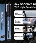 2 Pack Universal Car Scratch Removal Pen For All Cars Quick Paint Scratch Remover And Easy Car Paint Repair With Color Matching Formula That Blends With Your Clear Coat To Repair Minor Scratches Scuffs And Paint Wear Dope Quick Fix displayed with usage examples on door, bumper, wheel, motorcycle.