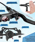Hydraulic Disc Brake Set For Mountain Bikes With Left Front 800mm And Right Rear 1500mm Cables Aluminum Levers Calipers