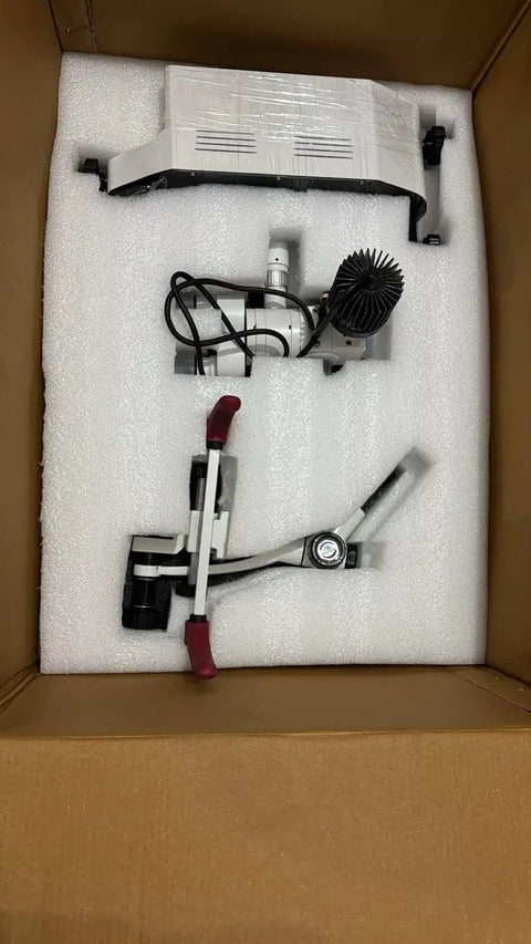 Pro Grade Dental Microscope With Tiltable Head And 5 Step Zoom Full Accessories Kit 24 Inch 4K Display For Sharp No Fuss Visualization And High Magnification Optics For Precise Procedures in foam box