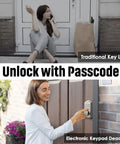 Keyless Entry Door Lock With Keypad And Smart Deadbolt Auto Lock waterproof security for front door installation.
