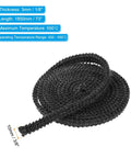 PATIKIL black wood stove gasket rope, flat graphite fiberglass seal, 3/8 in x 1/8 in x 73 in, coiled view