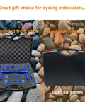Pro Grade Bike Bearing Press Kit With 35 Adapters, Headset Press Tool, Carry Case shown open and closed on pebbled ground