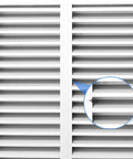 Kickass Spring Loaded Plantation Shutter Repair Pins For Window Louvers 50 Pack on white louver shutters with a focus on repair pin detail.
