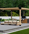 Freestanding Pergola Bracket Kit With Slatted Roof For DIY Backyard Build, 4x4 Posts And 2x4 Rafters, Up To 12 By 12 Feet