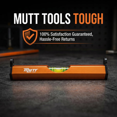 Pro Grade Aluminum String Line Level For Masonry And Fence Jobs, a compact orange tool on a work surface.