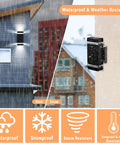 Dusk To Dawn Outdoor Wall Light With 5W LED Bulbs, IP65 Waterproof Aluminum Up And Down Exterior Light Fixture under rain