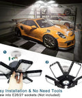 2 Pack LED Garage Lights With Six Plus One Adjustable Panels 160W 16000LM 6500K Daylight Ceiling Shop Light in garage