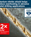 Titanium Coated Step Drill Bit With Self Starting Point And Double Flute For Clean Holes In Thin Sheet Metal Up To One Eighth Inch