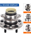All round display of rear wheel bearing hub assembly replacement fits 2011-2020 Hyundai Azera, 2010-2014 Sonata, 2010-2015 Tucson.