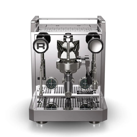 Front view of Mozzafiato FAST V Espresso Machine With Vibratory Pump, Heat Exchanger, PID Temperature Control, Chrome Finish