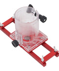 Aluminum Alloy 2 In 1 Palm Router Base for 65mm trimming tools, transparent slotting bracket for woodworking, red frame