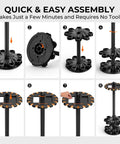 Assembly steps for V16 Rotating Fishing Rod Holder For Garage Storage, 360 Degree Base, Holds Up To 16 Rods Or Combos