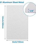 One Quarter Inch Thick 6061 Aluminum Sheet 6X12 Inch With Protective Film Built Tough For Crafting Base Plates Structural Framing Auto Repair And DIY Projects