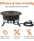 Portable Propane Fire Pit 19 Inch Round For Patio With 55,000 BTU Heat And Ambience Carry Strap Includes Burner Lid and Gas Hose