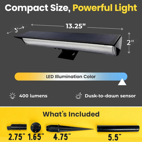 Adjustable Solar Sign Lights Outdoor Black LED Floodlight For House Numbers Real Estate Curb Appeal Crisp Cool White Beam IP65 Weatherproof Dusk To Dawn Sensor Hits Hard At Night