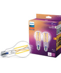 LED A21 Dimmable Light Bulbs With EyeComfort Technology, Flicker Free 100W Equivalent, Soft White 2700K, 1600 Lumens, E26 Base, 2 Pack box