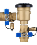 Brass Amazon 3/4 in pressure vacuum breaker irrigation backflow preventer assembly with blue lever valves