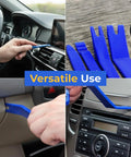 5 Piece Auto Trim Removal Tool Kit For Dash And Door Panels Non Scratch Nylon Pry Tools shown in versatile use