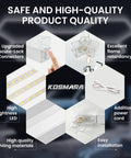 Hexagon LED Garage Light 168W 5 Grid Kit With 18480LM Ultra Bright 6500K Daylight Output showcasing secure-lock connectors