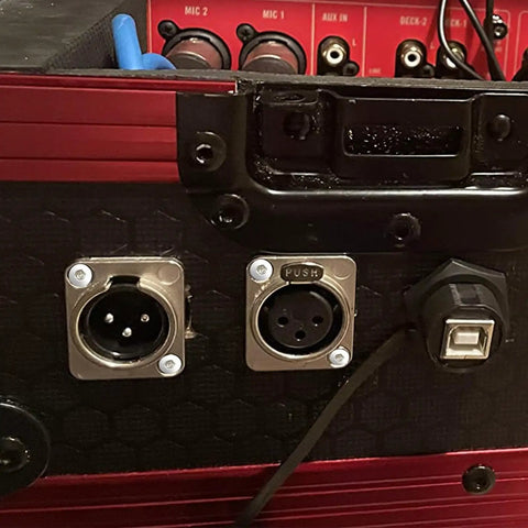 50 Sets D Series Panel Mount Screws And Nuts With Hex Wrench M2.5 X 8 mm attached to audio server panel connectors.