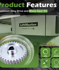 Beefed Up Aluminum Drive And Worm Gear Kit For Garage Door Opener Access System Replacement Replaces 41A2817 41C4220 shown on LiftMaster