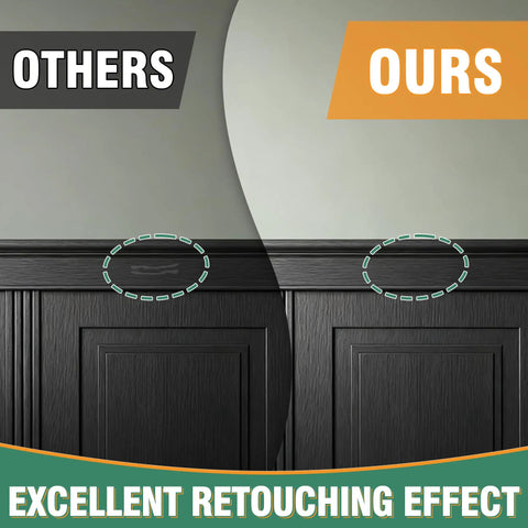 Comparison of repair effects on wood using Black Touch Up Paint Pen For Multi Surface Repairs Odorless 1.69 Fl Oz Semi Gloss Finish.