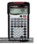 Pipe Trades Pro Advanced Layout And Design Calculator For Pipefitters Steamfitters Sprinklerfitters And Welders With Built In Data For Seven Materials Plus, front view showing buttons and display.