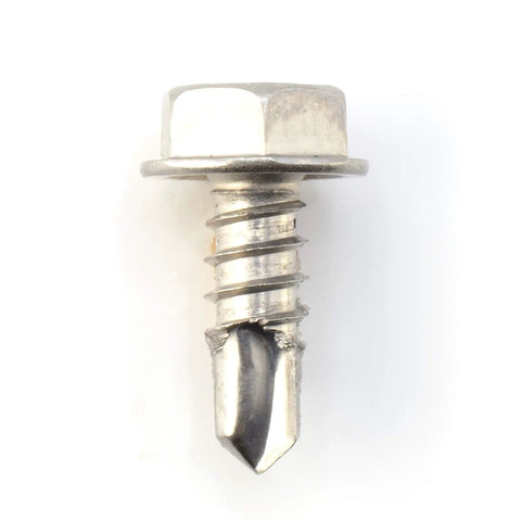 Heavy Duty Hex Head Self Drilling Screws Size 10 Half Inch Long Made From Tough 410 Stainless Steel Mounts On Metal Drywall Or Plastic Offering No Sweat Installation And Dang Solid Grip For Weekend Fixes In A 100 Pack