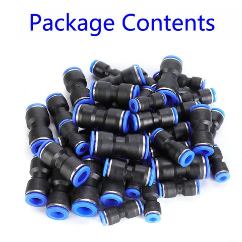 Top Notch Deskbloom Air Line Quick Connect Fittings Kit With Secure Push To Connect Straight Pneumatic Hose Connectors For Easy 6mm To 12Mm Tubing Repair And Setup No Sealing Parts Needed For Fast Auto Shop Jobs. 40-piece black plastic 6mm-12mm push-fit fittings