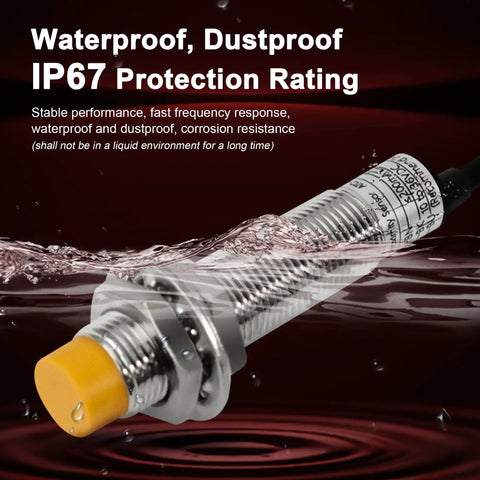 Four Pack M12 Inductive Proximity Sensor Kit NPN Normally Open No Fuss With 4mm Detecting Distance And 6-36V DC Unshielded