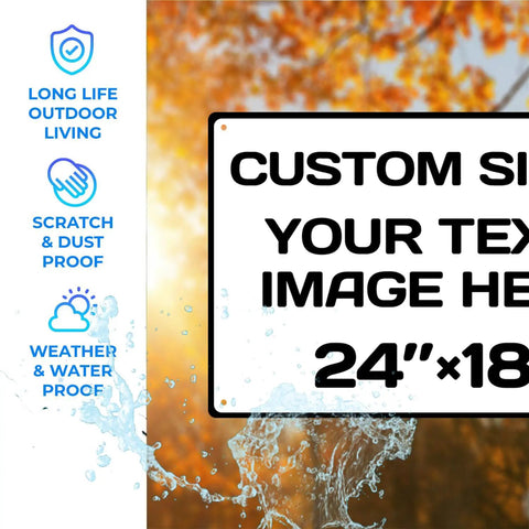 Custom Aluminum Weatherproof Metal Sign With Optional Reflective Surface For Yard Or Road Safety Built Damn Tough With Premium Fade Proof Ink and Top Shelf Graphics, 24"x18", scratch and weatherproof.