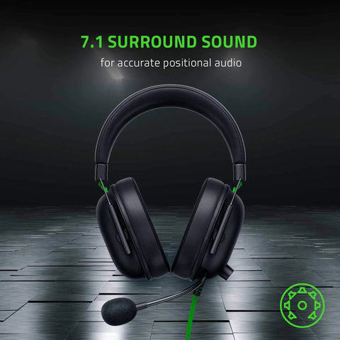 Front view of Dope Gaming Headset With 7.1 Surround Sound And 50mm Drivers Memory Foam Cushions, showcasing closed ear cups.