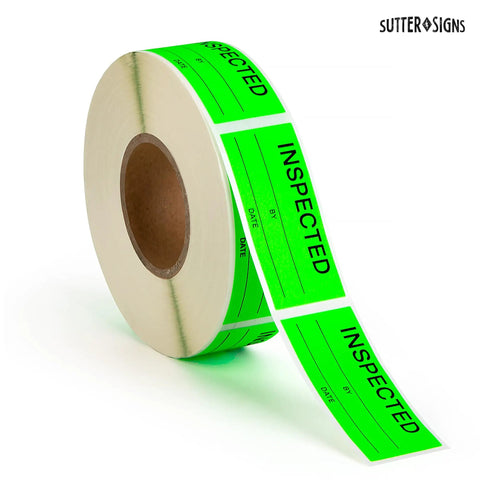 Fluorescent Green Inspection Stickers 1 Inch By 2.25 Inch Pack Of 600 For Quality Control Inventory Tracking And Color Coding