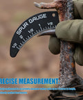 Hunter using Turkey Spur Gauge Kit for Hunters Accurate Spur Length Measurement Compact Ruler With Hanging Hole Easy Read Markings