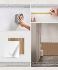 Installation guide for Six Pack Large Acoustic Panels Killer Soundproof Foam Wall Tiles on clean wall surface with adhesive.
