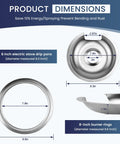 Chrome Stove Drip Pan Set With Burner Rings For GE And Hotpoint Stoves dimensions diagram and product specifications.