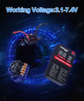 LED RC ESC Programmer Card For Brushless ESCs 25A-150A, Compatible With Rocket RC And Surpass Hobby ESCs, front view with voltage 3.1-7.4V