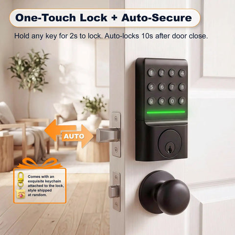 Seamless Keyless Entry Deadbolt With Offline Smart Keypad Doorlock Silent Night Mode Led Indicator For Rock Solid Home Security And Easy Peasy Installation