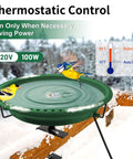 Heavy Duty Heated Bird Bath For Deck Railing With Smart Thermostat Quick Winter Defrosting 100W Outdoor Fountain Design showing birds