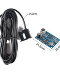 Dual Pack Dope Waterproof Ultrasonic Distance Sensor Module With 40kHz Transducer, shown with cable and circuit board