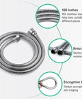 Pro Grade High Pressure Dog Shower Sprayer With 3 Modes Indoor Handheld Pet Shower System 100 inch stainless steel hose