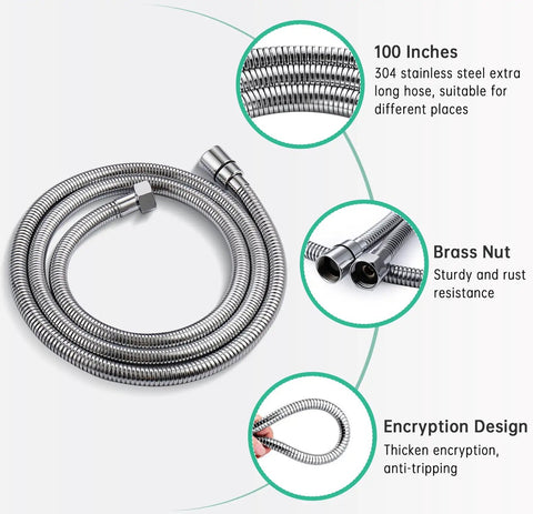 Pro Grade High Pressure Dog Shower Sprayer With 3 Modes Indoor Handheld Pet Shower System 100 inch stainless steel hose