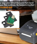 Heavy Duty Wired Ethernet Module For Zebra ZD421 ZD411 ZD611 Label Printer showcases the network port card and adapters.