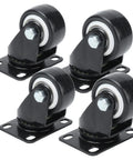 Rcniso Universal 1.5 Inch Silent Furniture Caster, 360° Rotation for Cabinet Legs, Shelf Legs, Stainless Steel, 4 Pieces in black.