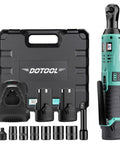 3/8 Inch Cordless Electric Ratchet Wrench Kit With 40 Ft Lbs Torque, 12V Power, Pro Grade Build, Includes Two 2.0Ah Batteries